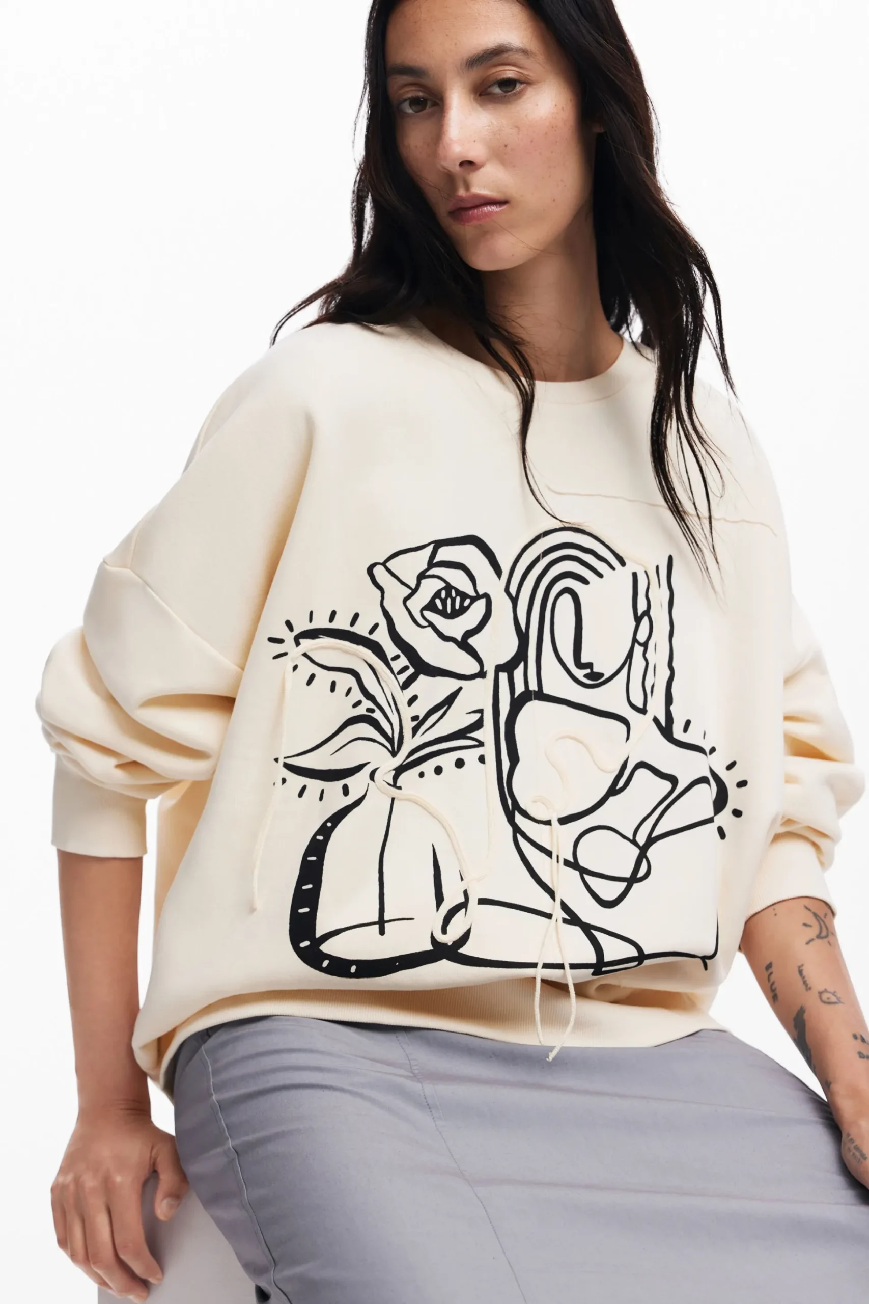 Oversized floral sweatshirt