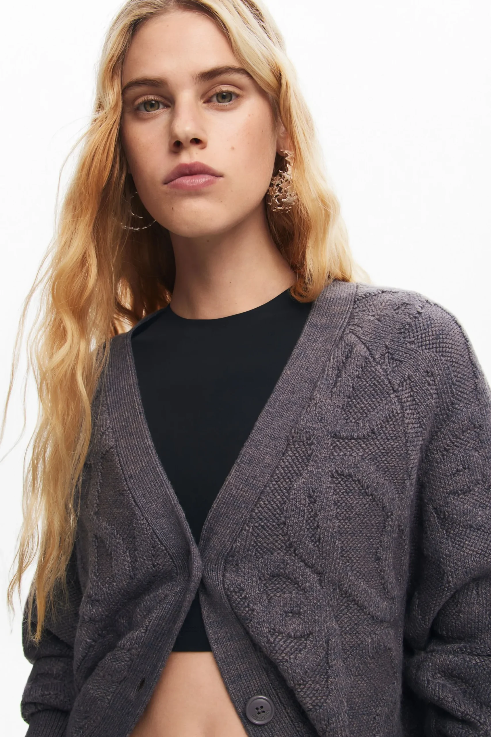 Oversized knit cardigan