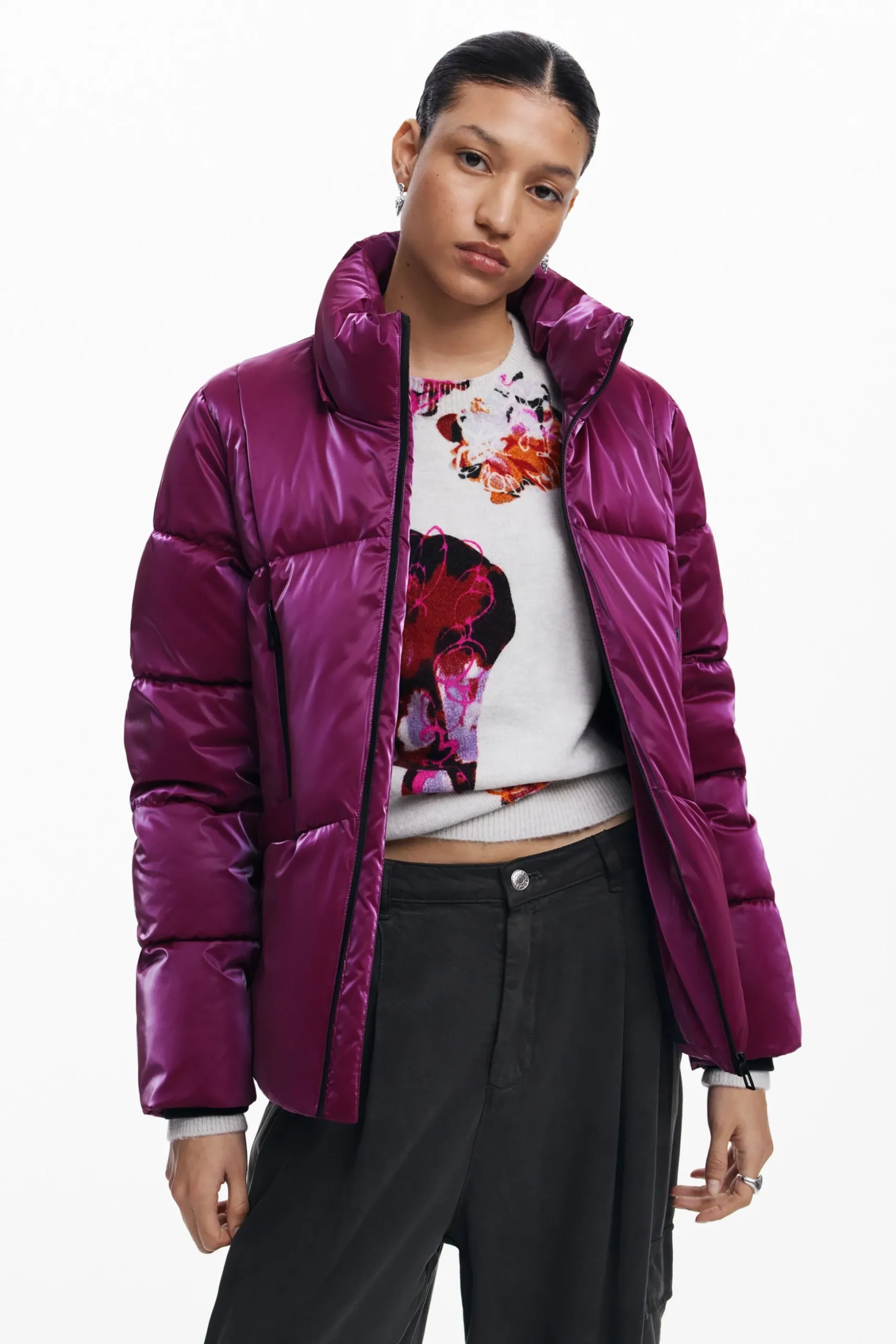 Padded coat with hood