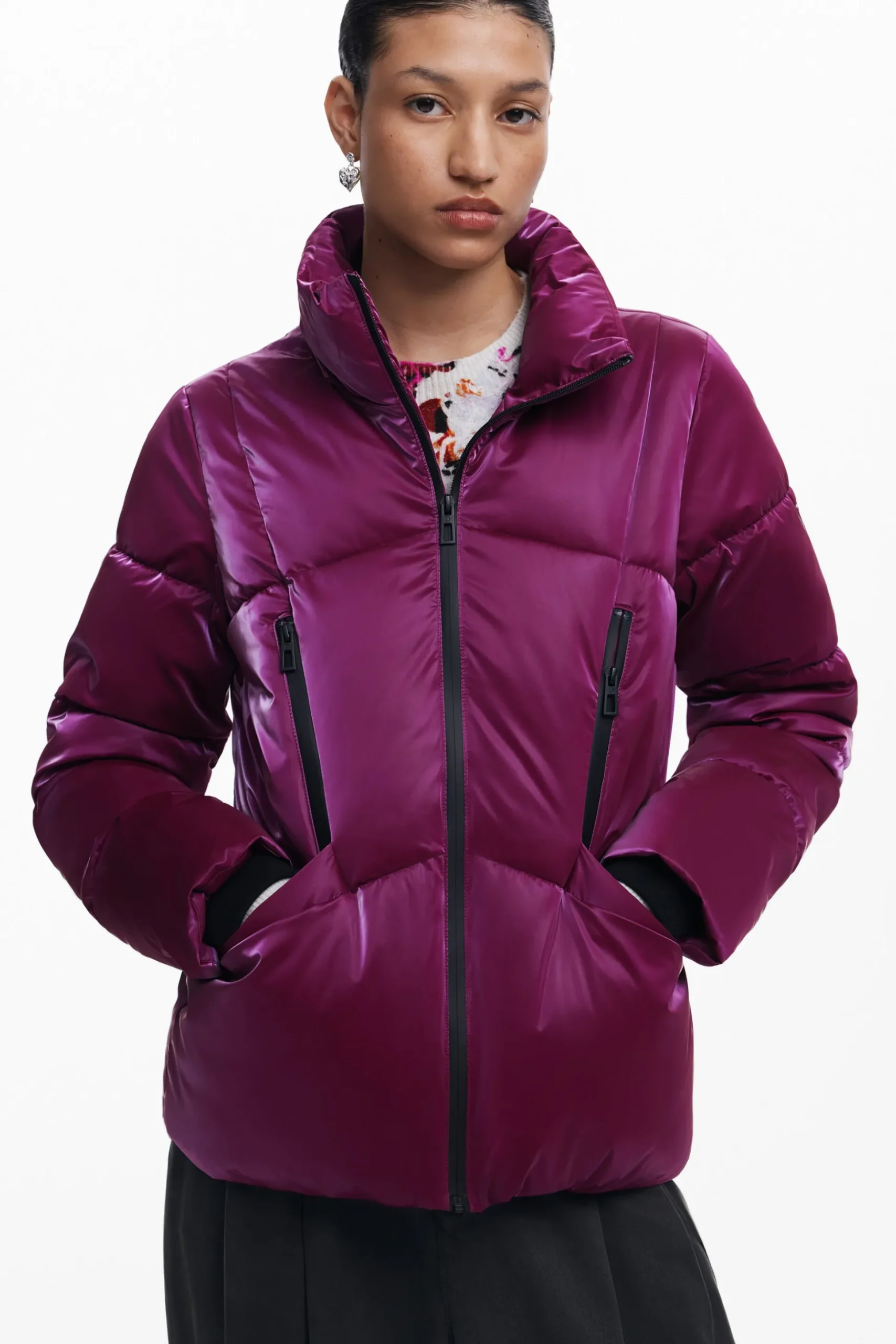 Padded coat with hood