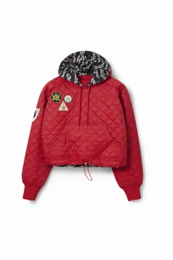 Padded hoodie with patches