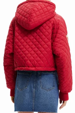 Padded hoodie with patches