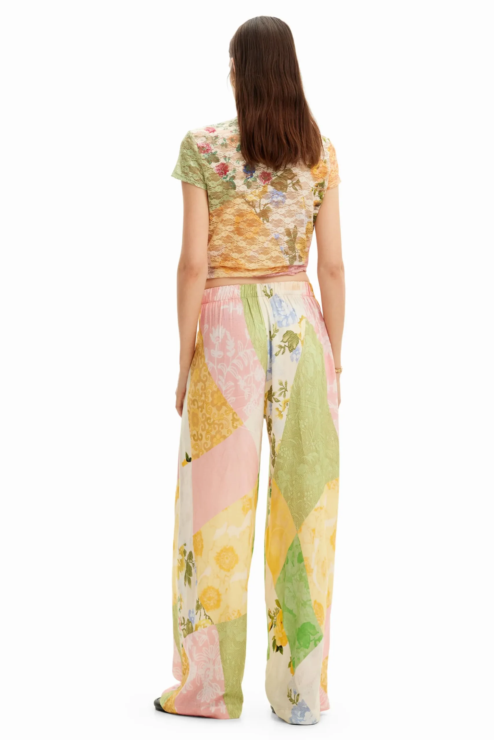 Patched palazzo pants
