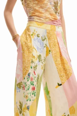Patched palazzo pants