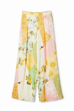Patched palazzo pants