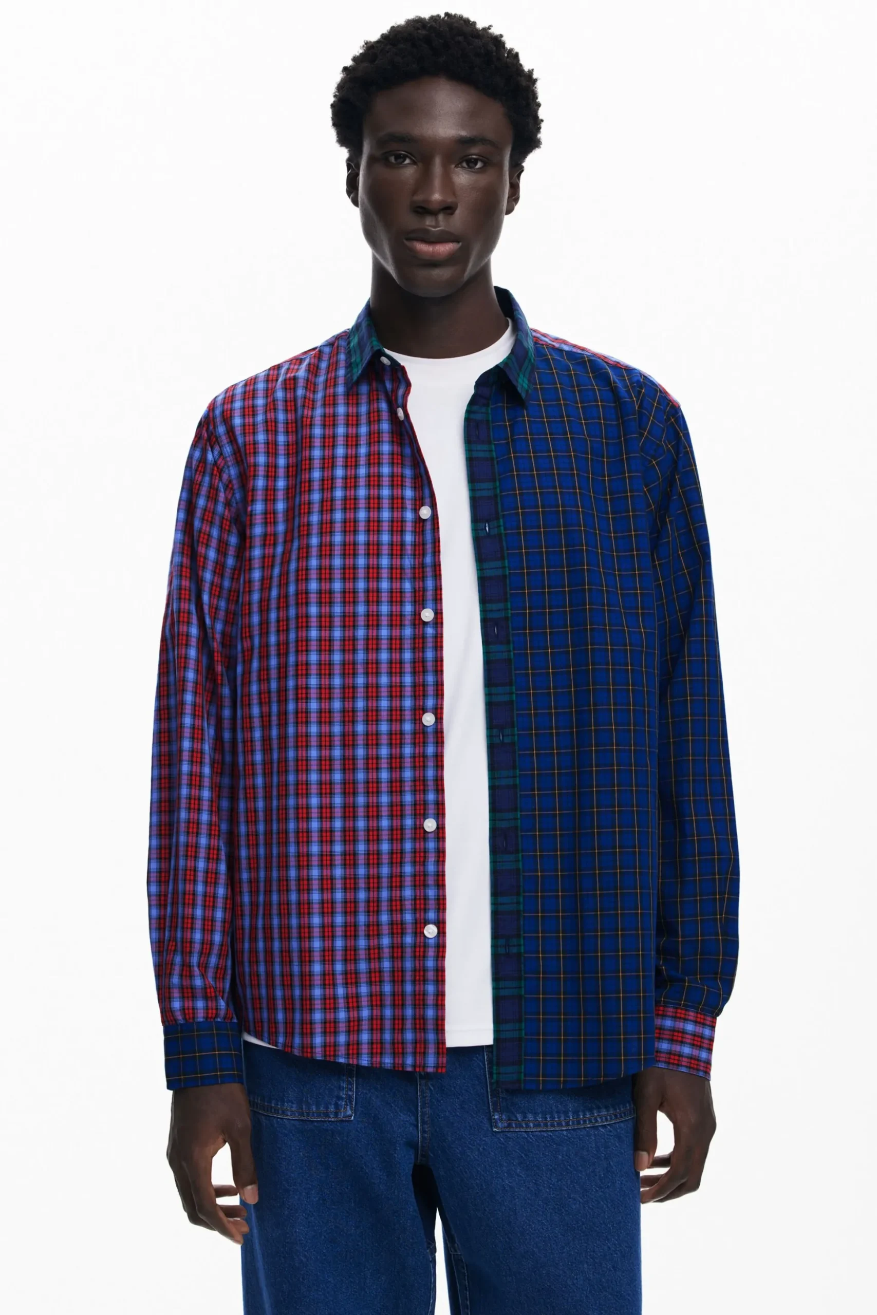 Patchwork checkered shirt