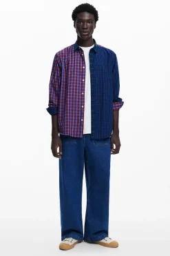 Patchwork checkered shirt