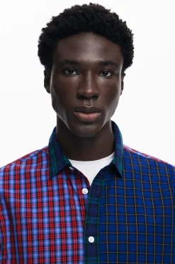 Patchwork checkered shirt