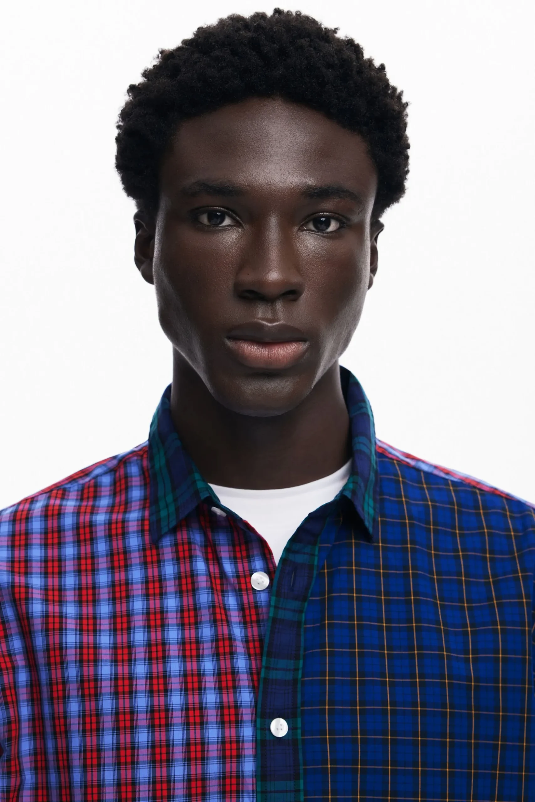 Patchwork checkered shirt