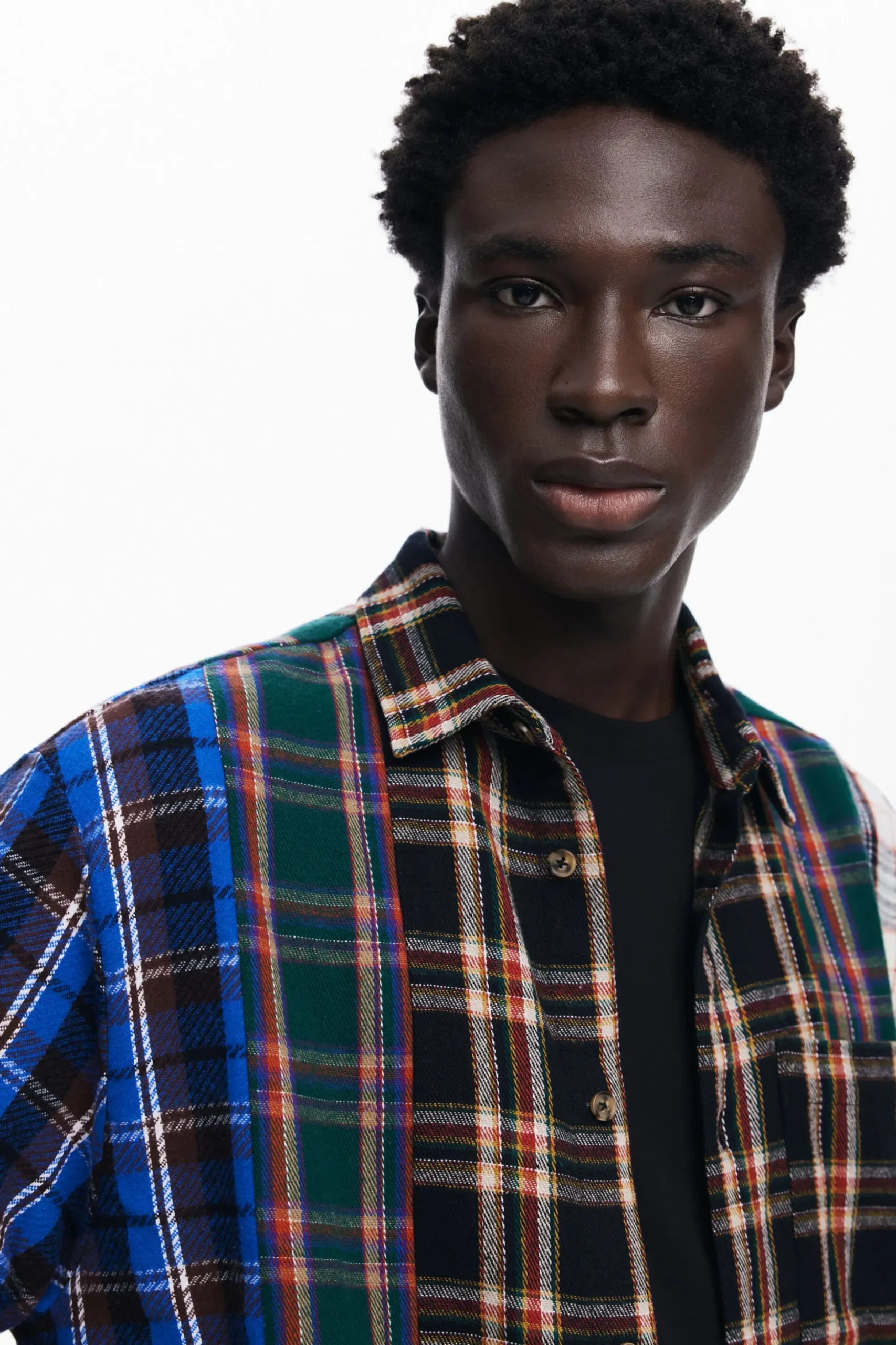 Patchwork checkered shirt