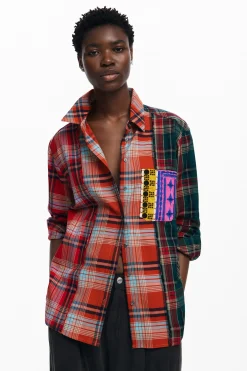 Patchwork checkered shirt