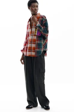 Patchwork checkered shirt