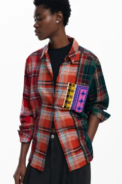 Patchwork checkered shirt
