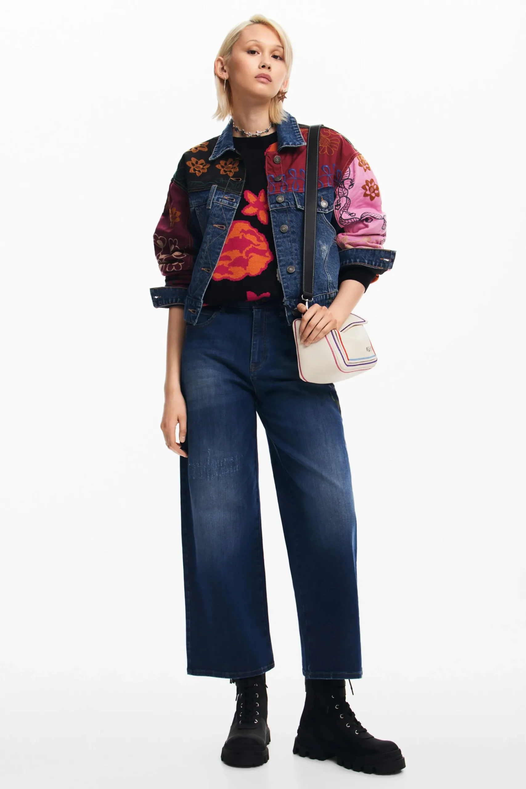 Patchwork denim jacket