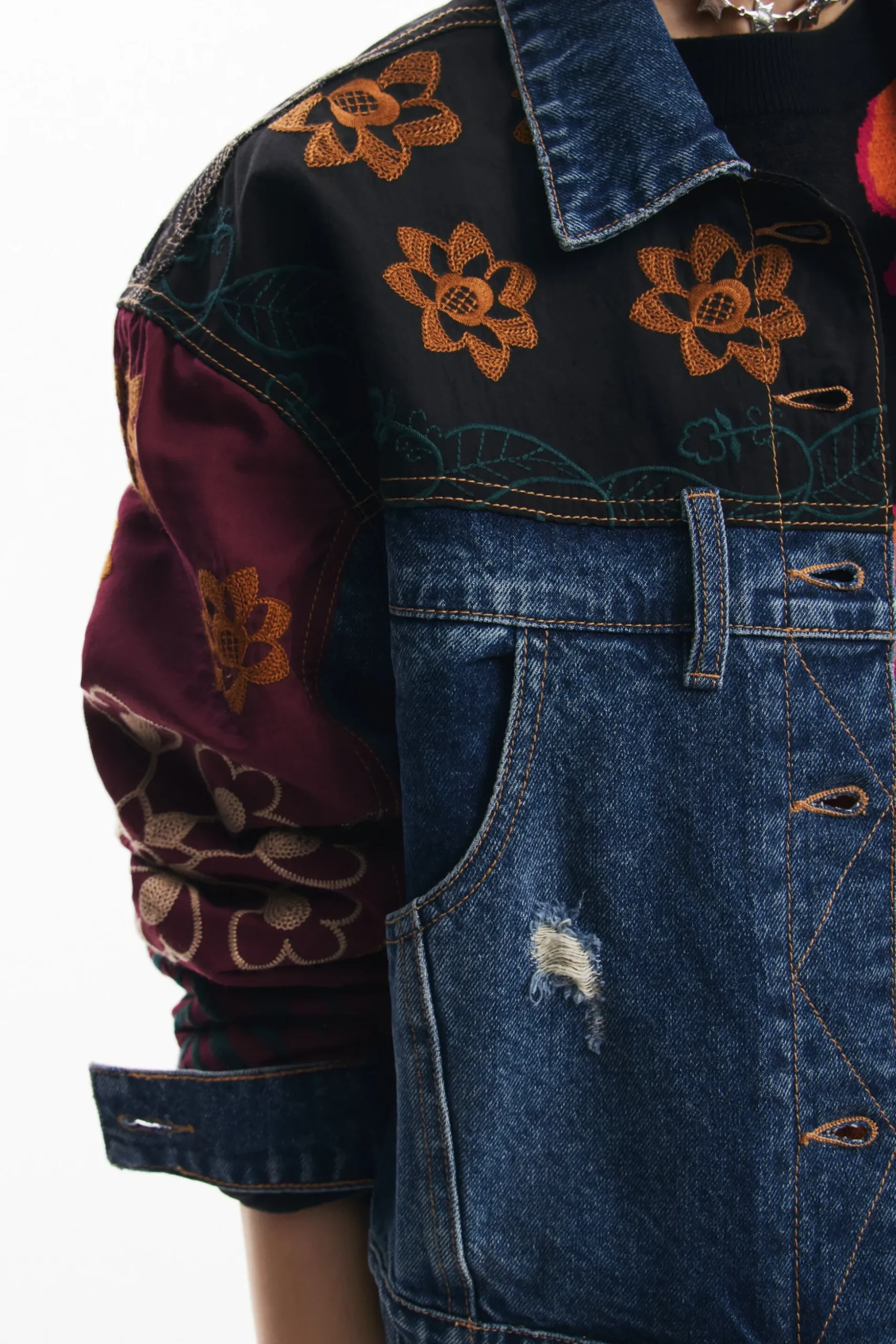 Patchwork denim jacket