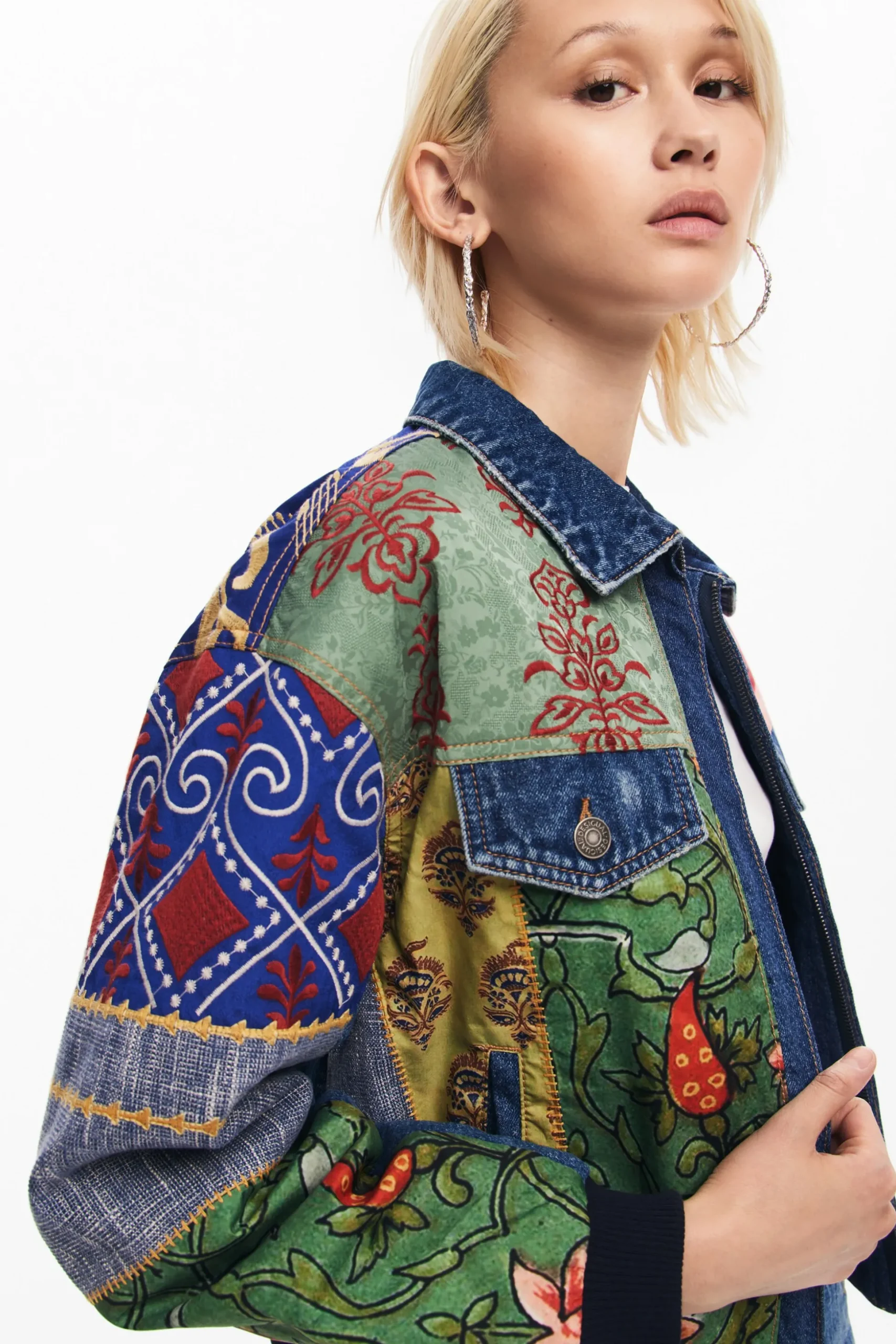 Patchwork denim jacket