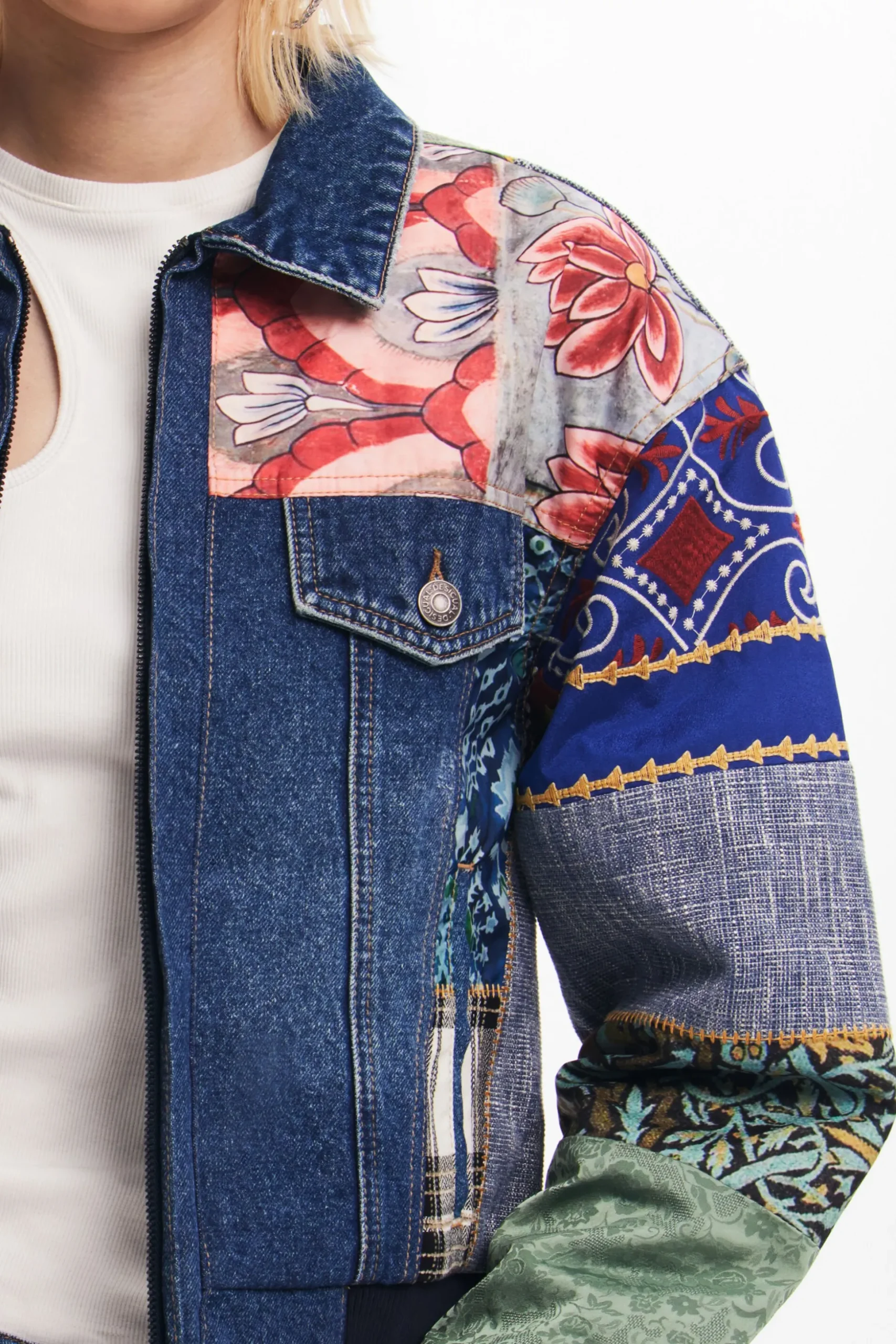 Patchwork denim jacket