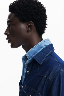 Patchwork denim shirt