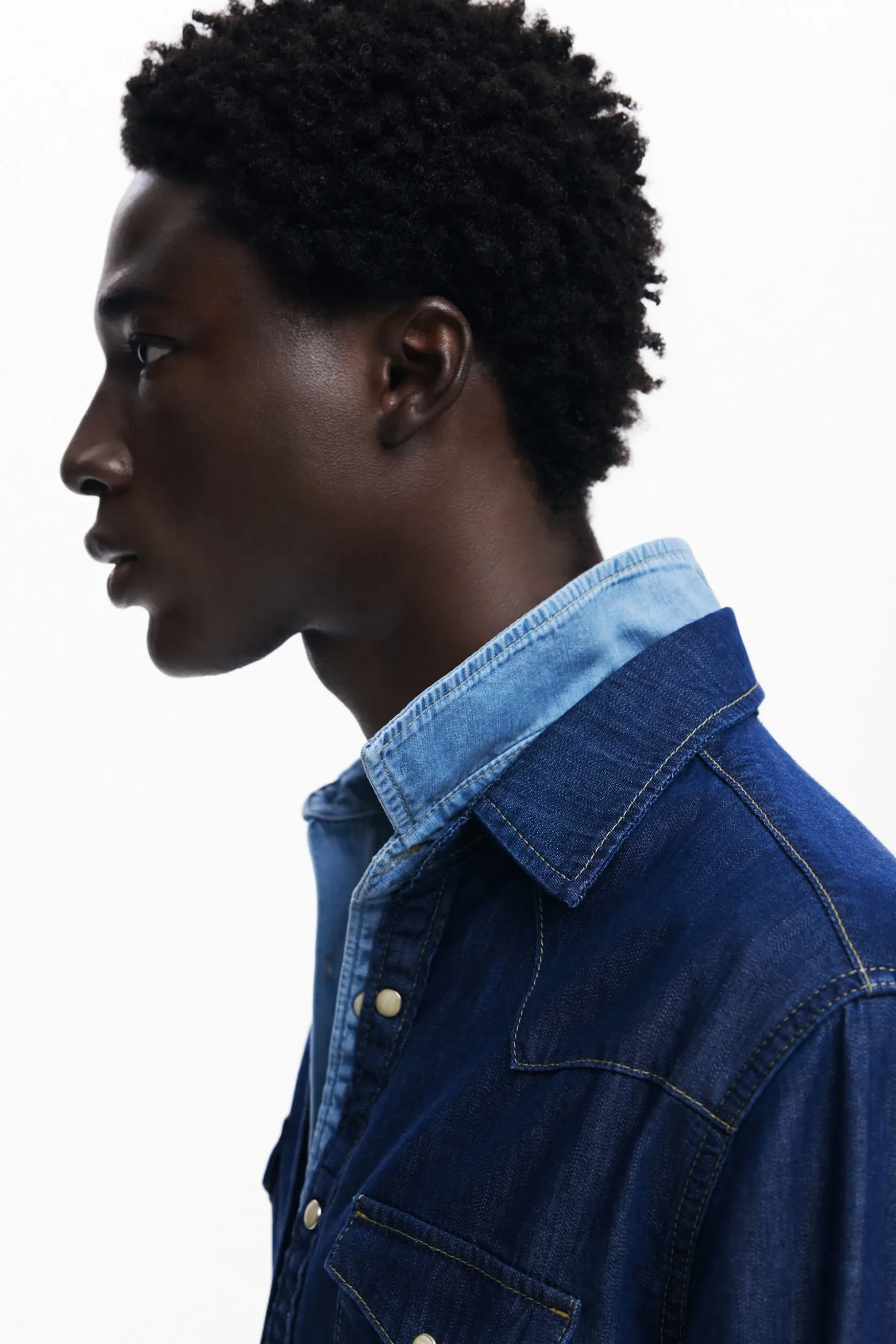 Patchwork denim shirt