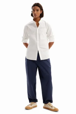 Patchwork poplin shirt