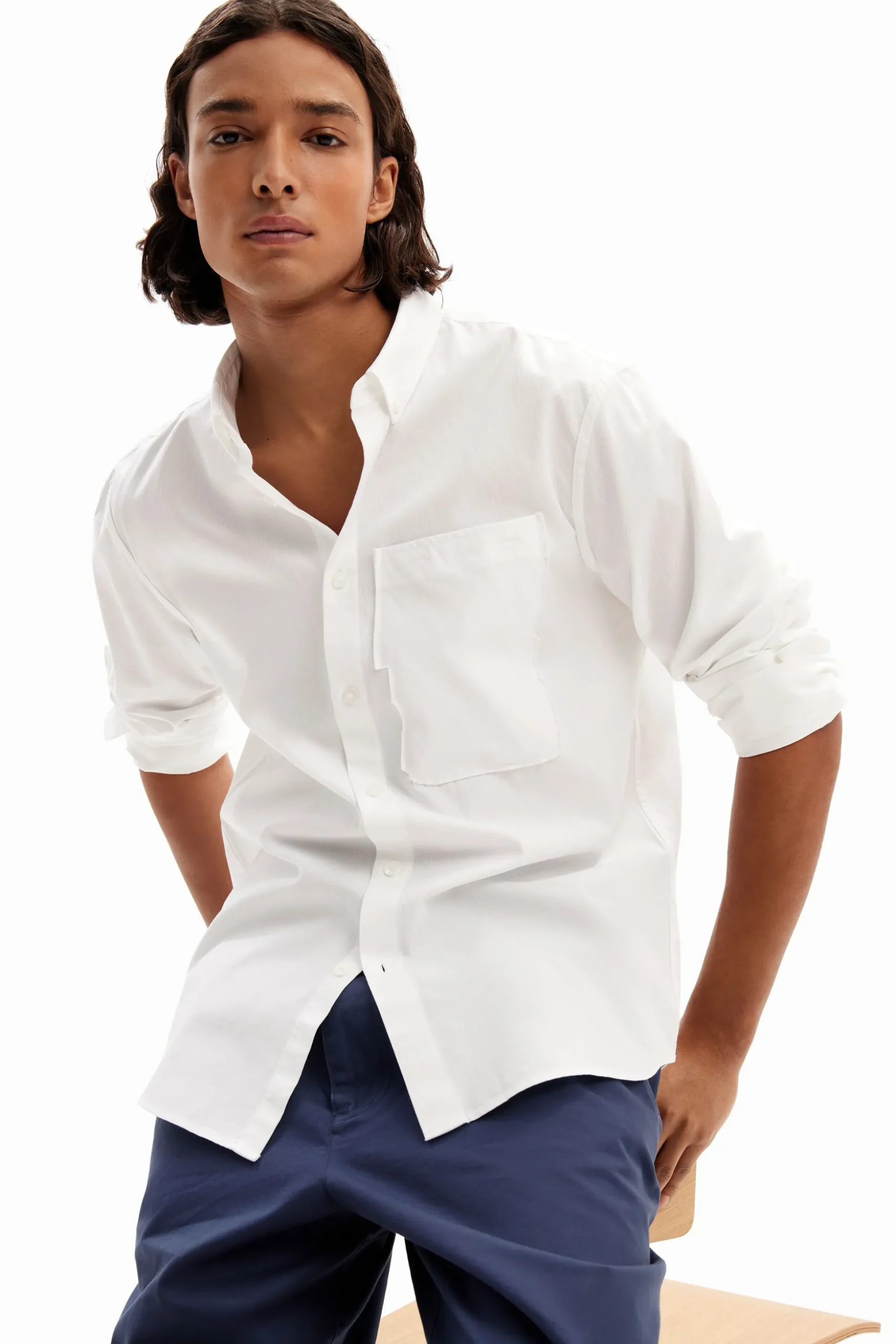 Patchwork poplin shirt