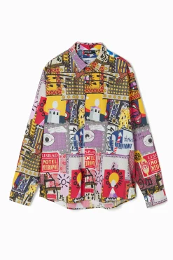 Patchwork poplin shirt
