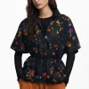 Petal zipper poncho