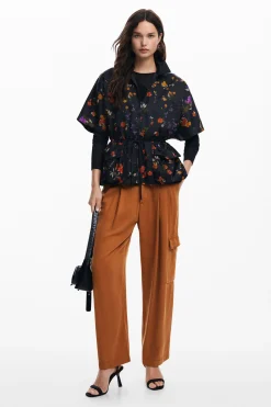 Petal zipper poncho