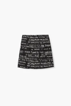 Phrase print miniskirt