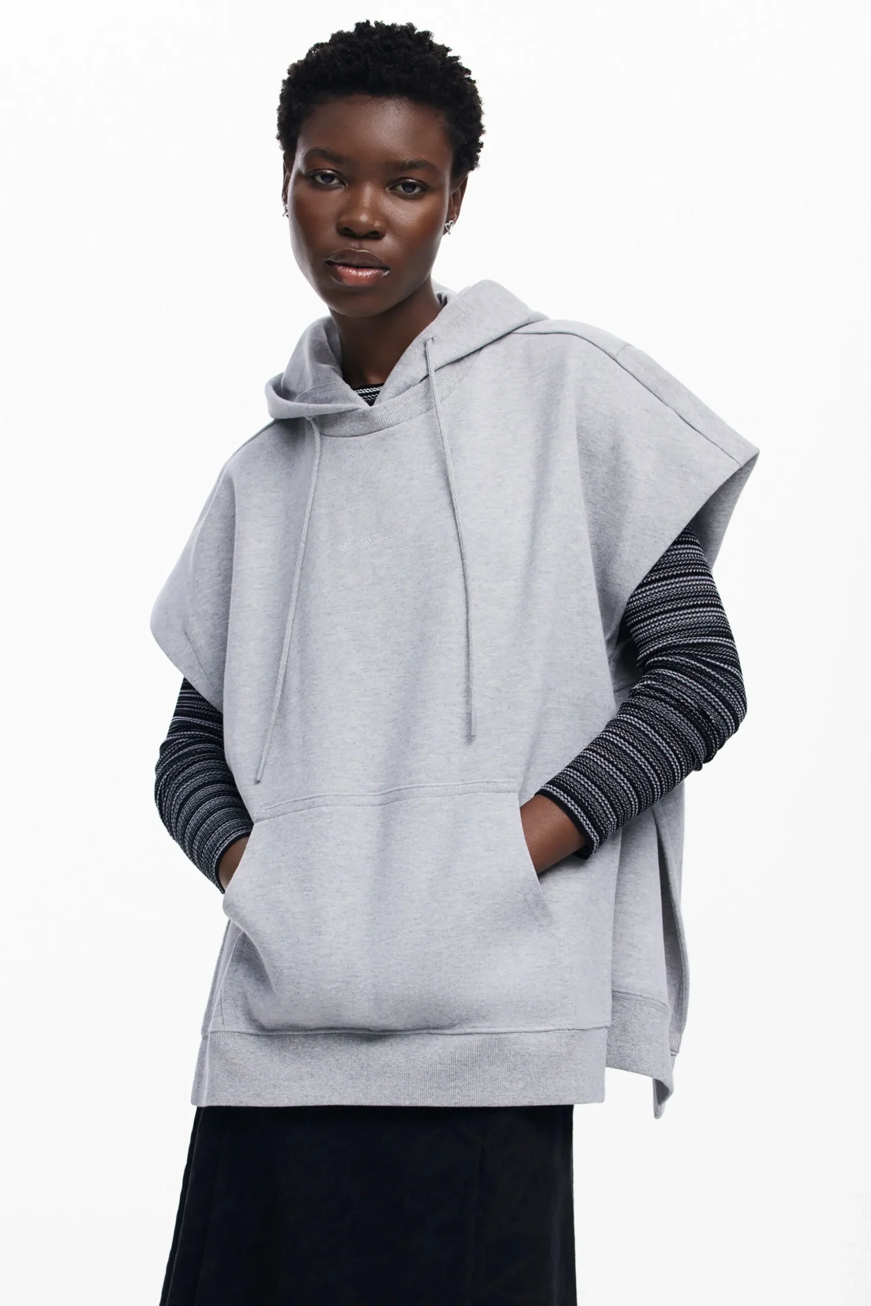 Plain poncho sweatshirt