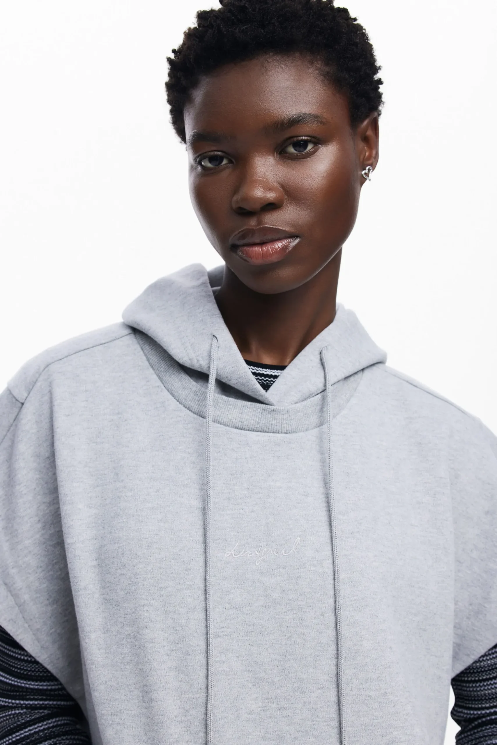 Plain poncho sweatshirt