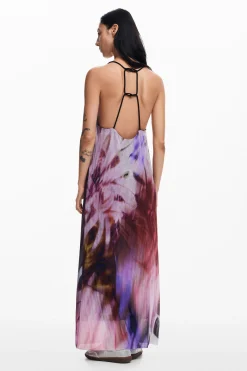Pleated dress with floral print