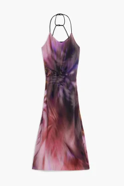Pleated dress with floral print