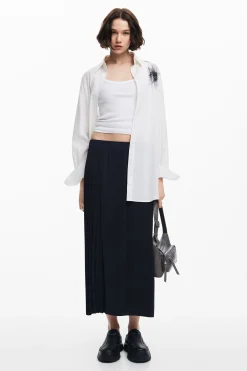Pleated midi skirt