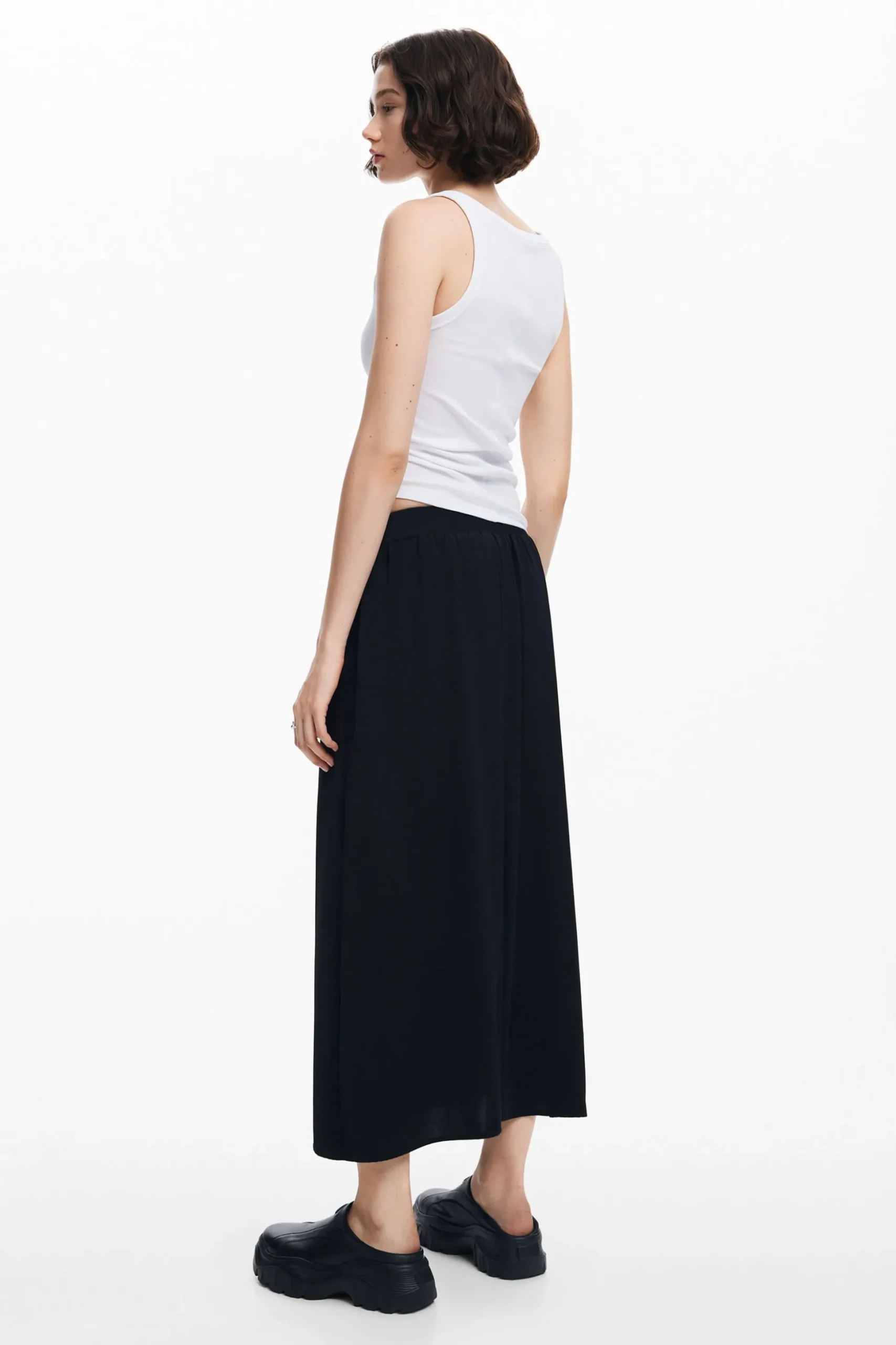 Pleated midi skirt