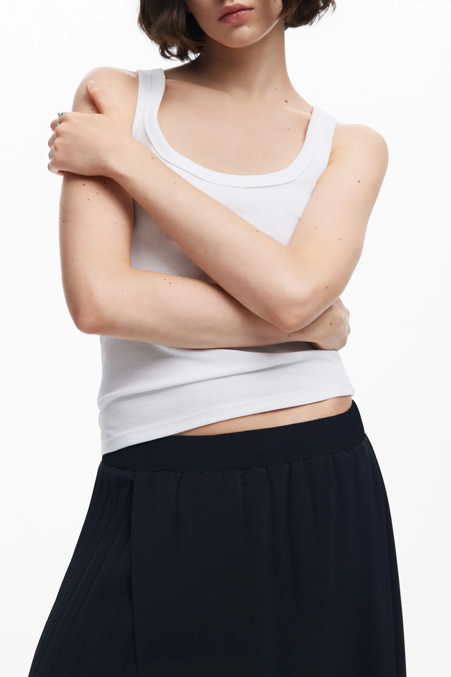 Pleated midi skirt