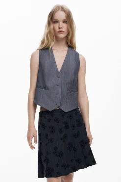 Pleated print skirt
