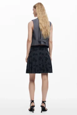 Pleated print skirt