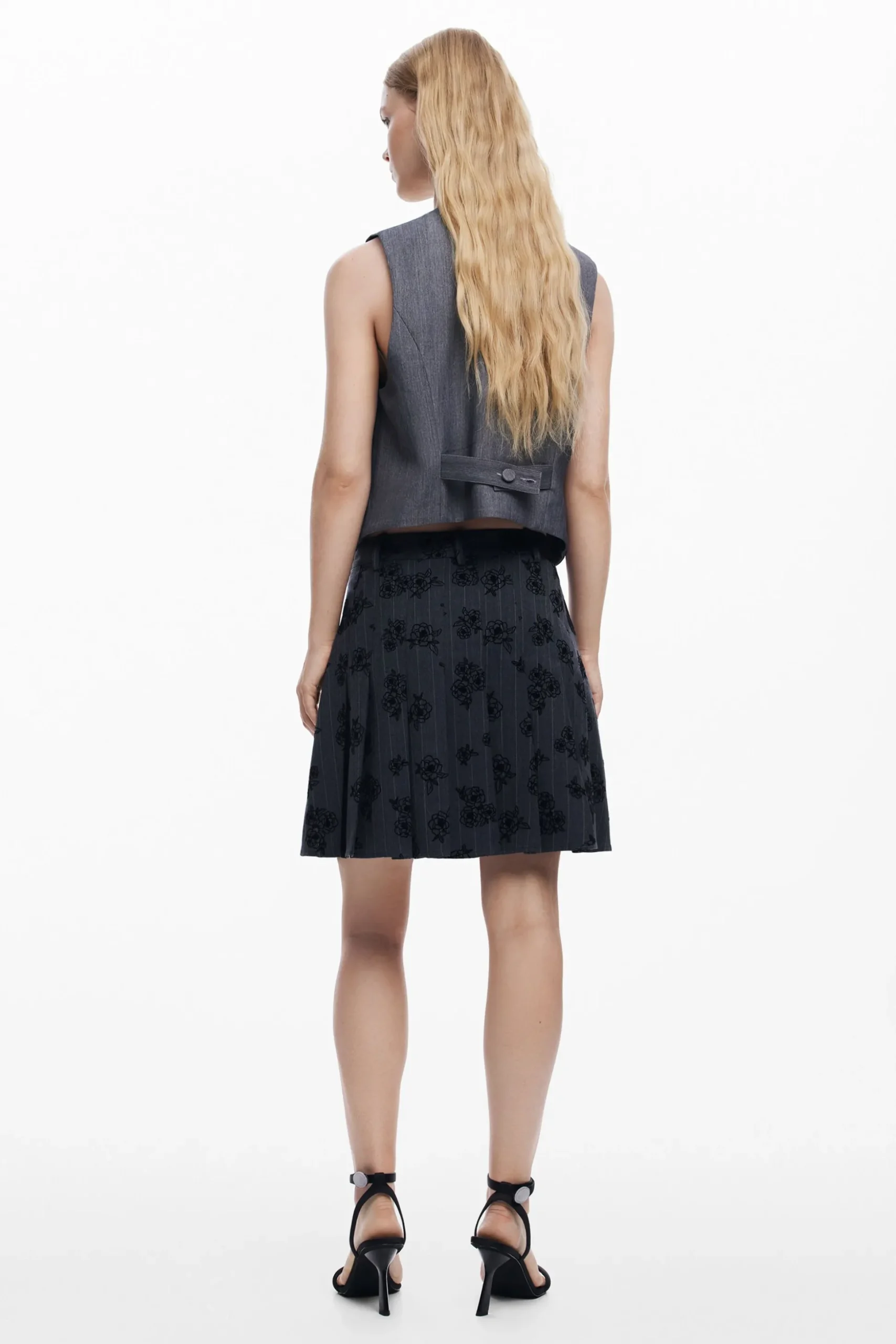 Pleated print skirt