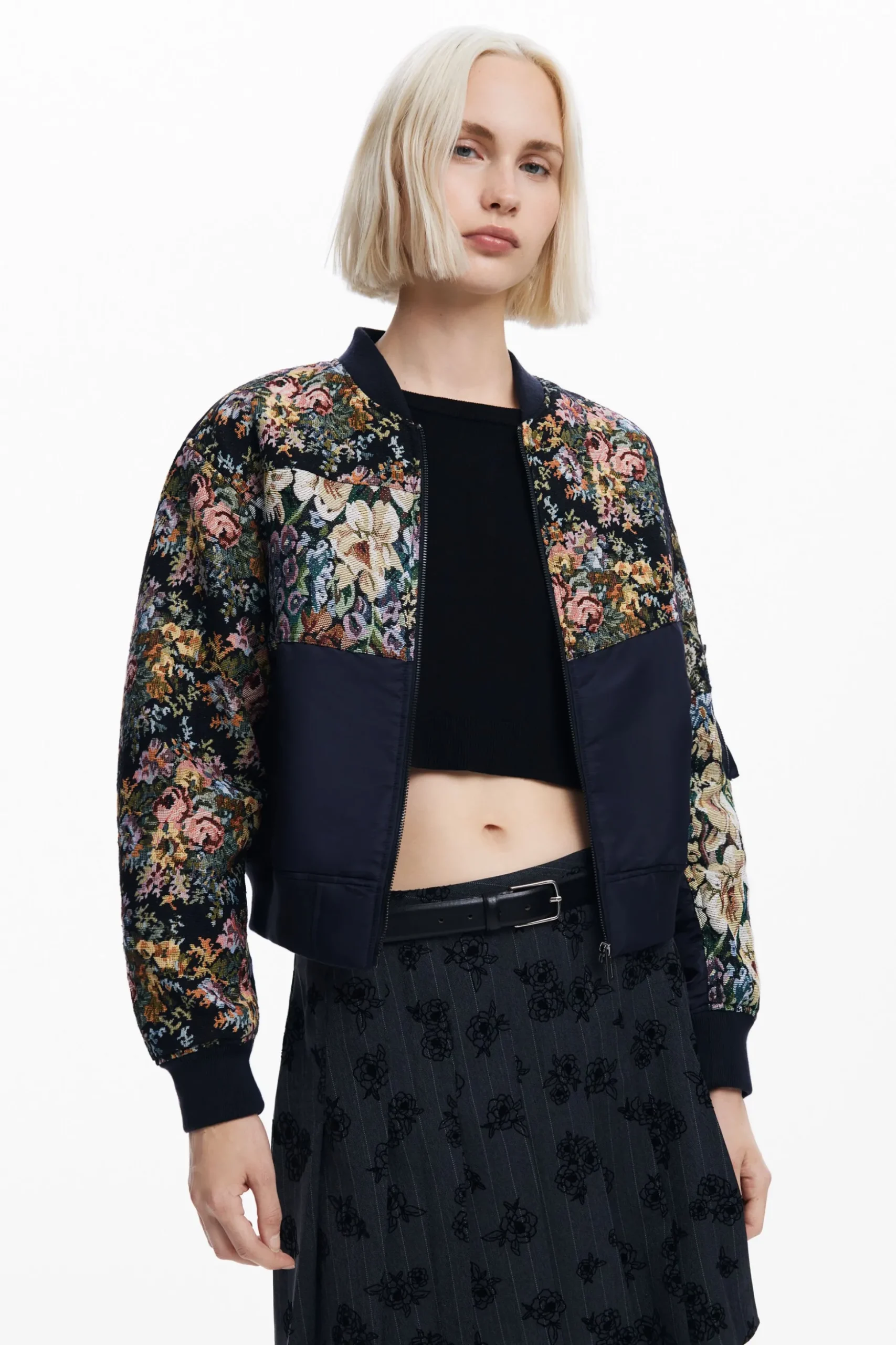 Printed bomber jacket