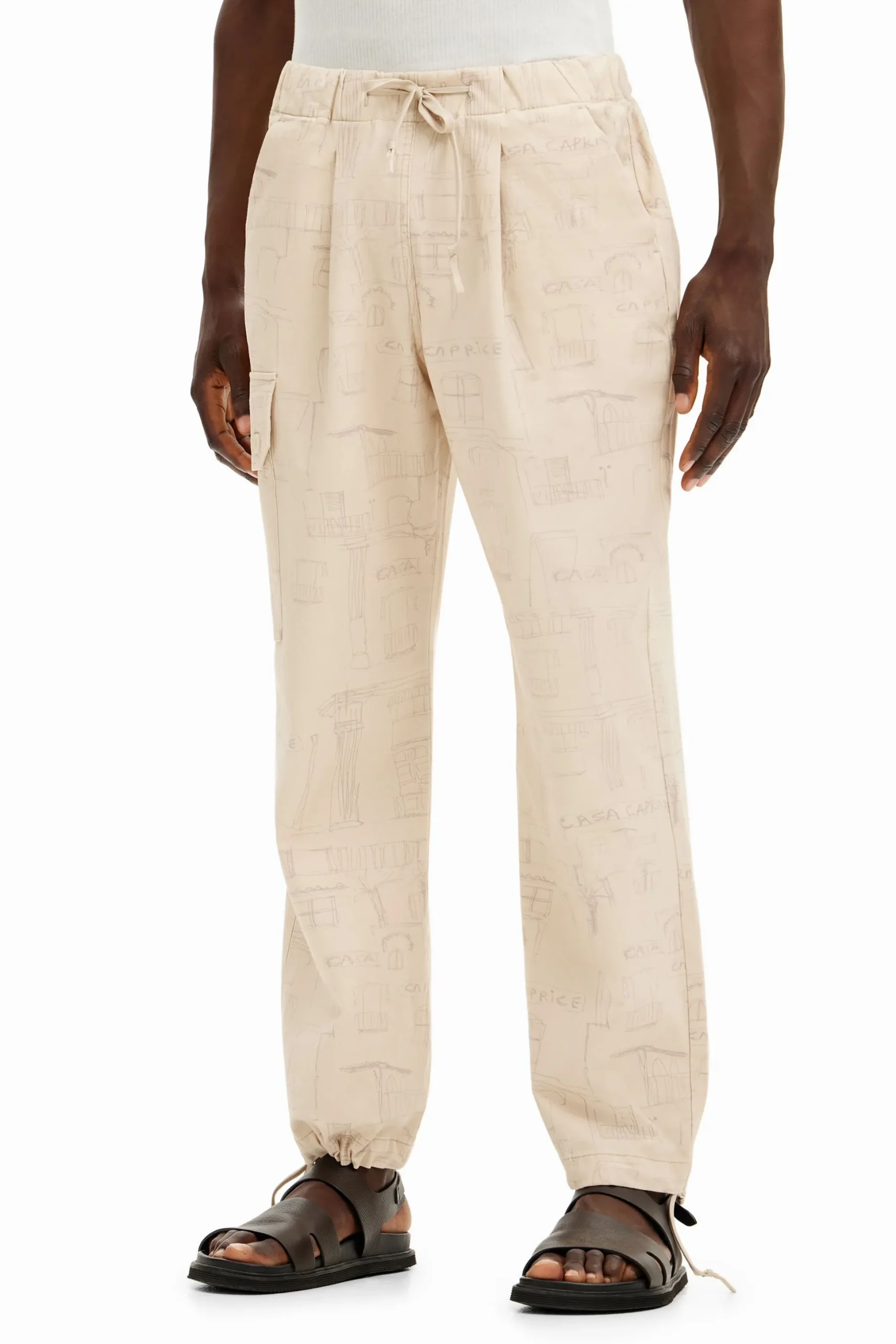 Printed cargo pants