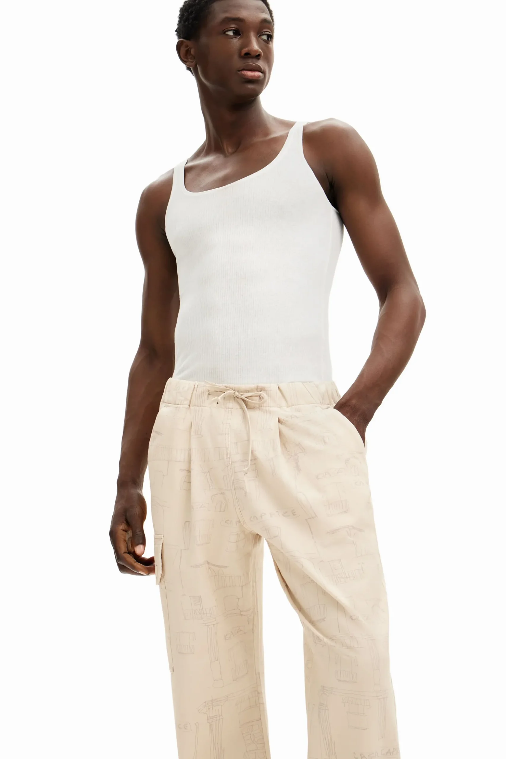 Printed cargo pants