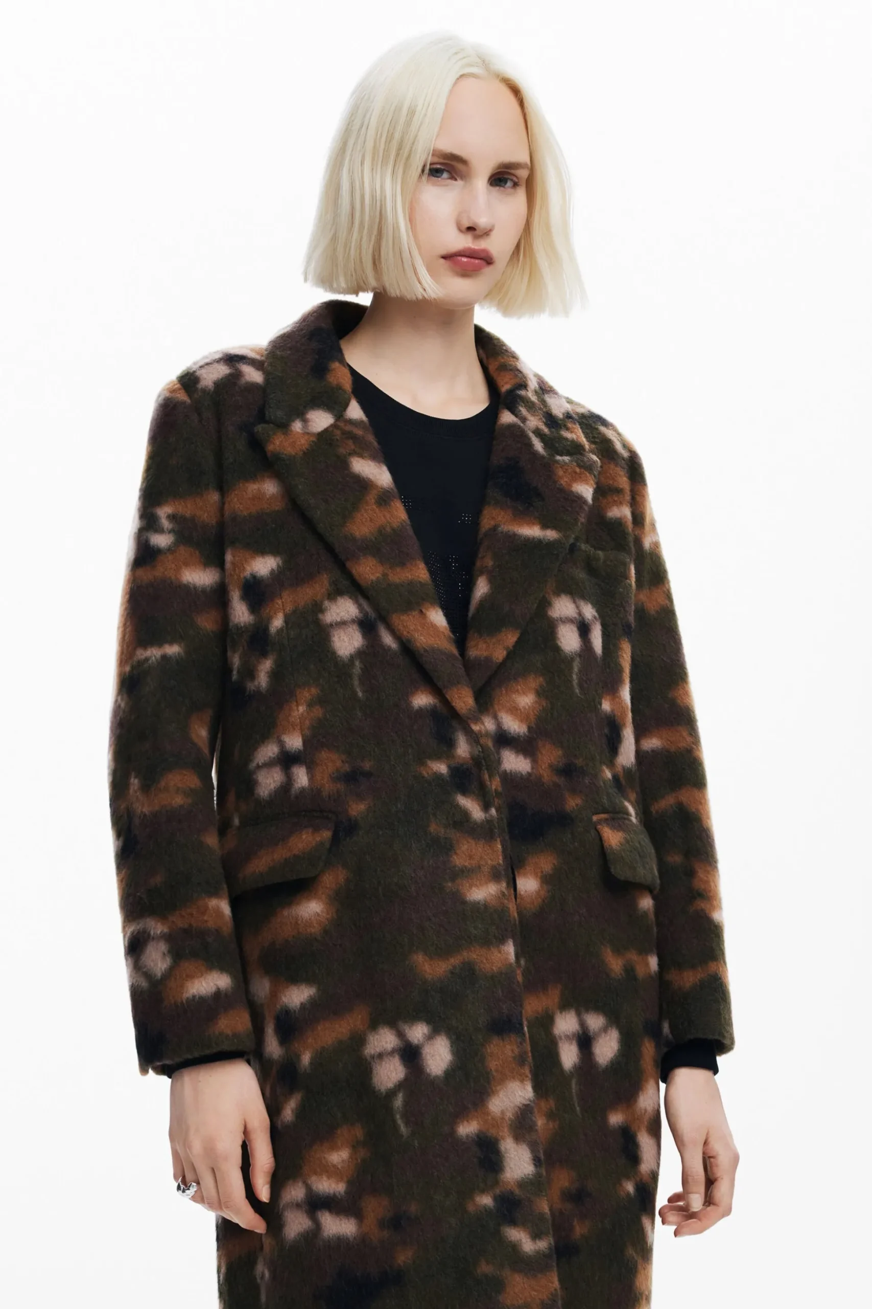 Printed long coat
