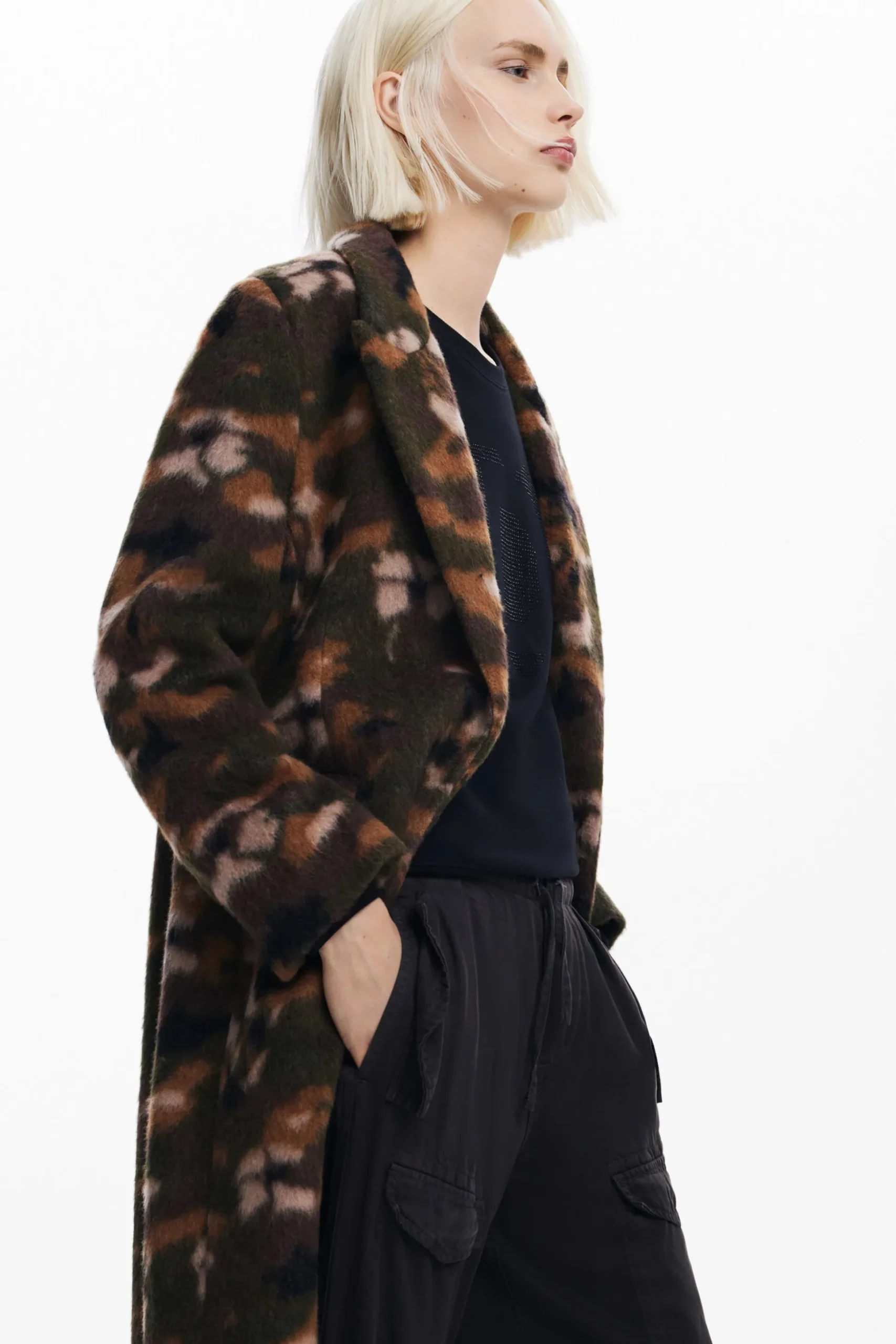 Printed long coat
