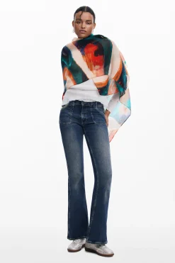 Printed rectangular scarf