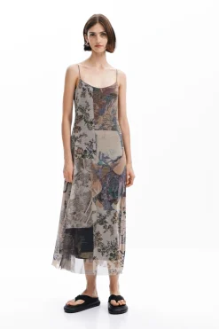 Printed tulle dress