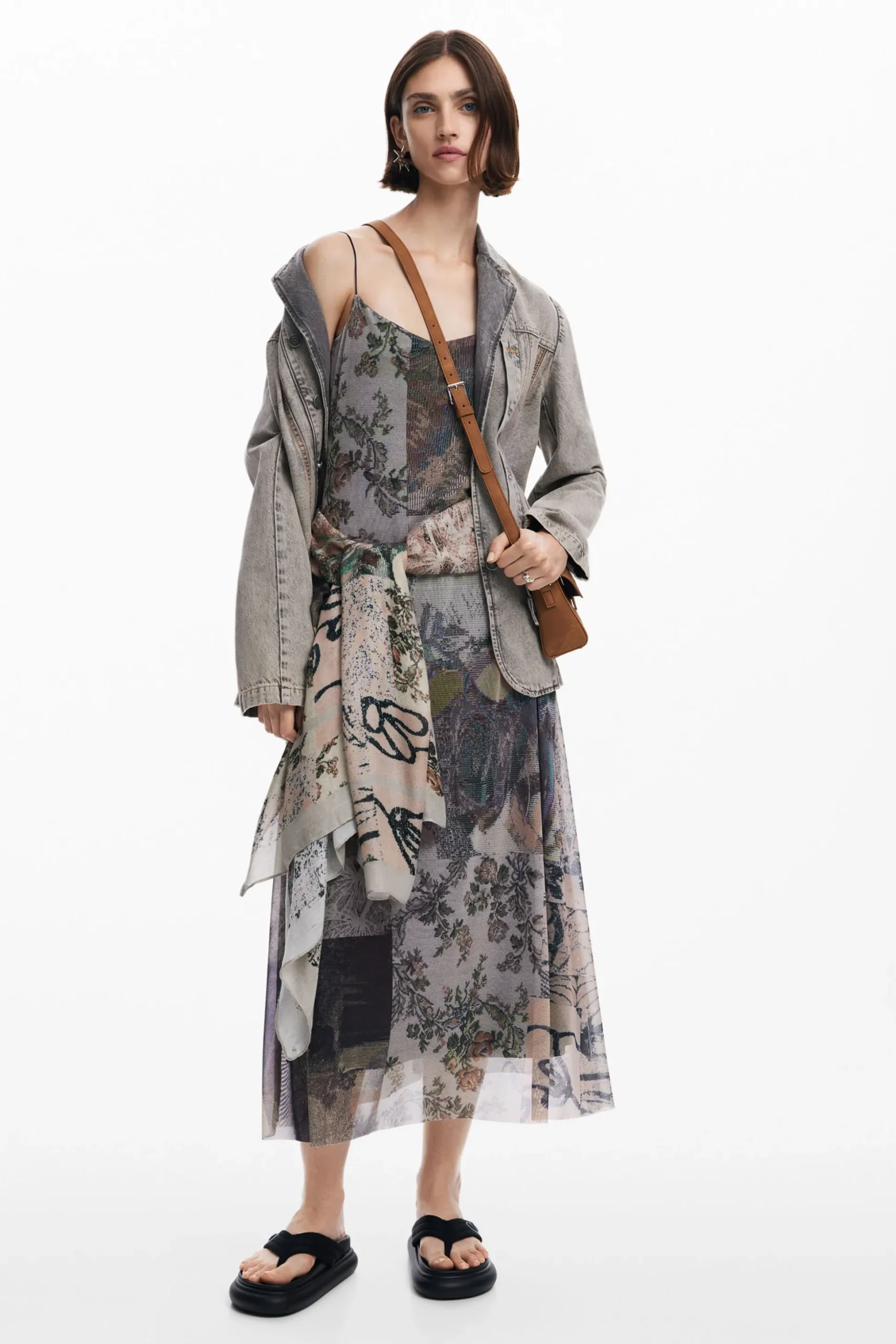 Printed tulle dress