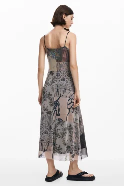 Printed tulle dress