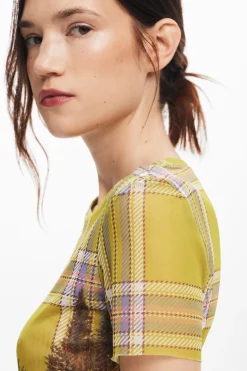 Printed tulle T-shirt