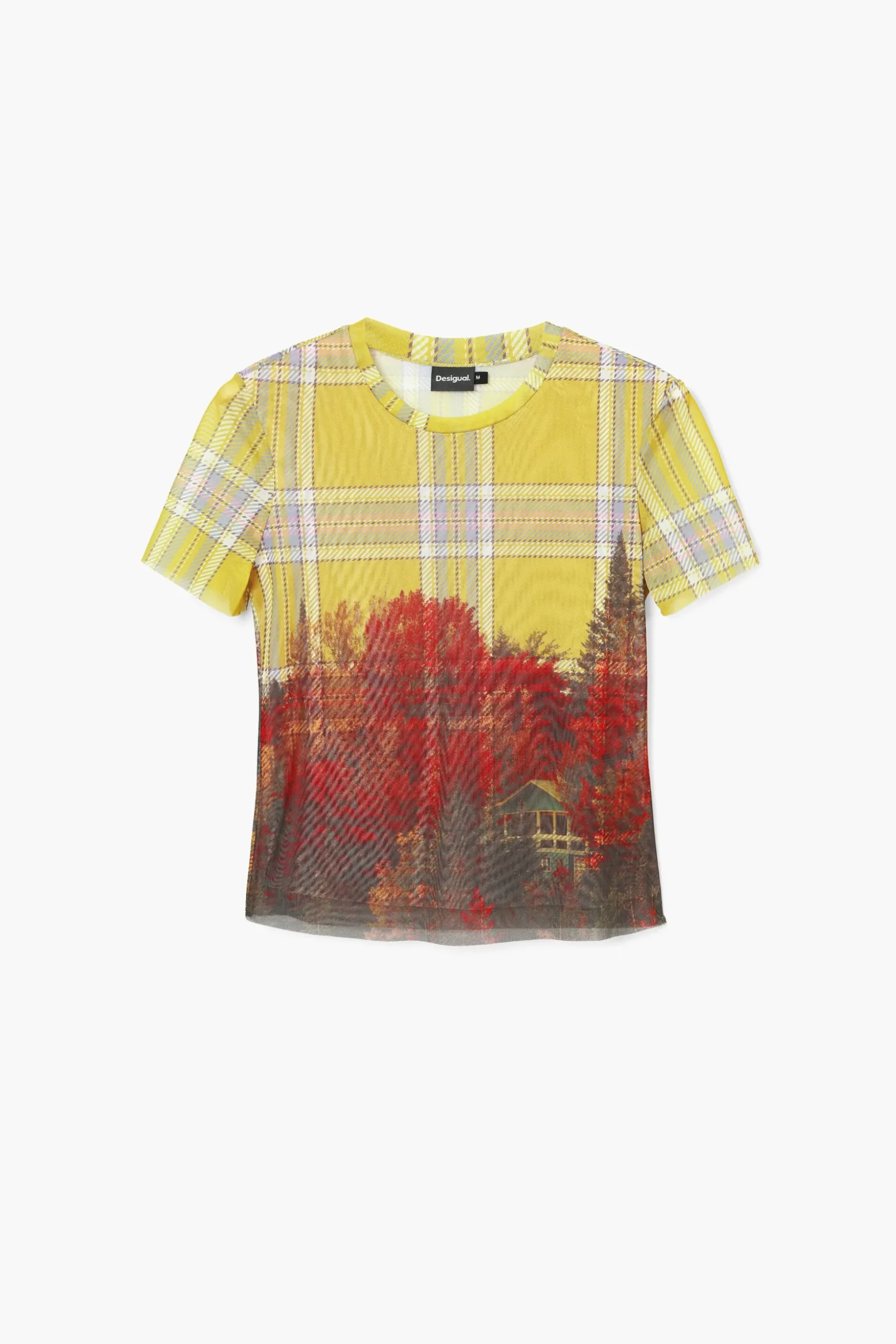Printed tulle T-shirt